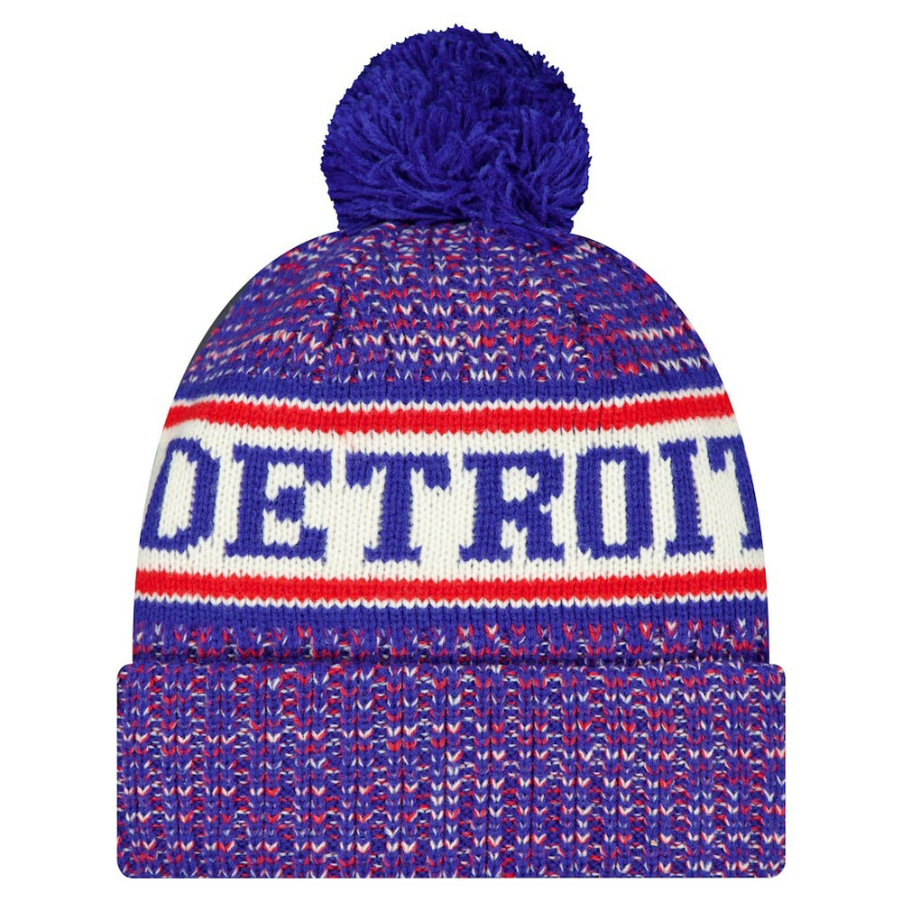 Detroit Pistons Team Cuffed Knit Hat with Pom sale - Blue | New Era discount