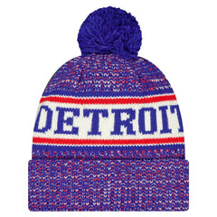Detroit Pistons Team Cuffed Knit Hat with Pom sale - Blue | New Era discount