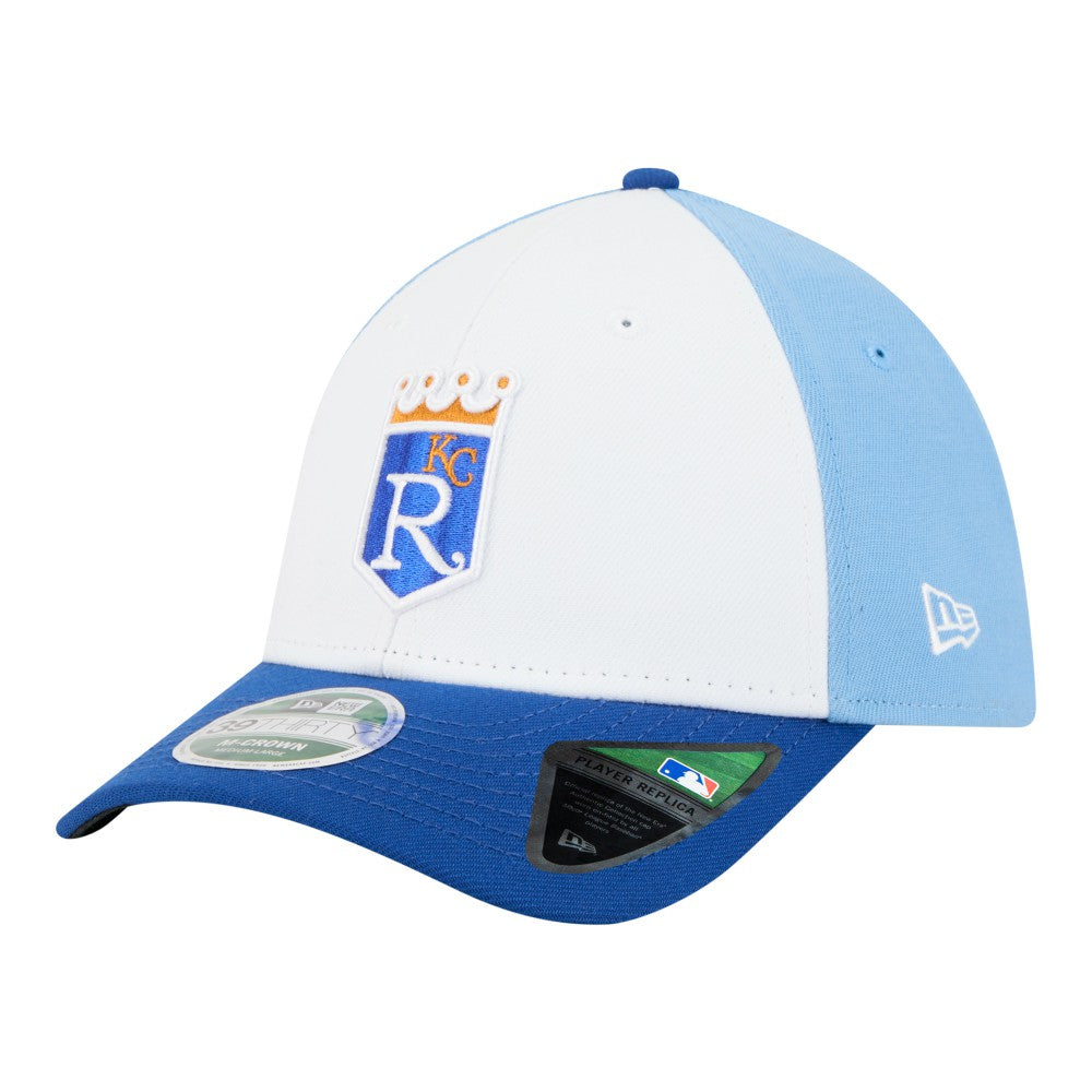 Kansas City Royals Player Replica 39THIRTY M-Crown Flex Hat - White/Royal | New Era