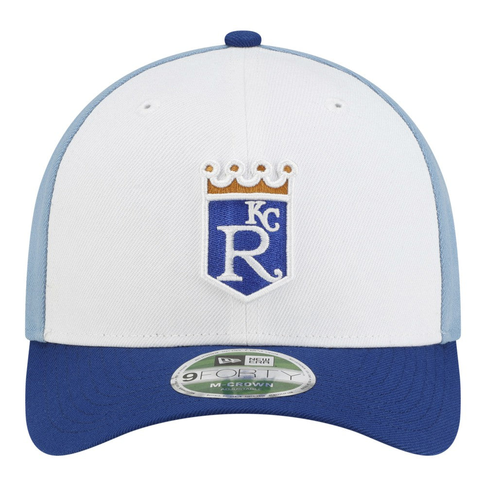 Kansas City Royals Player Replica 9FORTY M-Crown Adjustable Hat - White/Light Blue | New Era