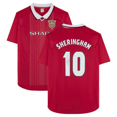 Teddy Sheringham Manchester United Autographed 1999 Red UEFA Champions League Home Jersey - Icons | Adidas discount