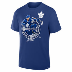 Auston Matthews Toronto Maple Leafs Most Goals in Franchise History T-Shirt Blue