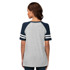 Seattle Mariners G-III 4Her by Carl Banks Women's Goal Line Raglan V-Neck T-Shirt - Heather Gray