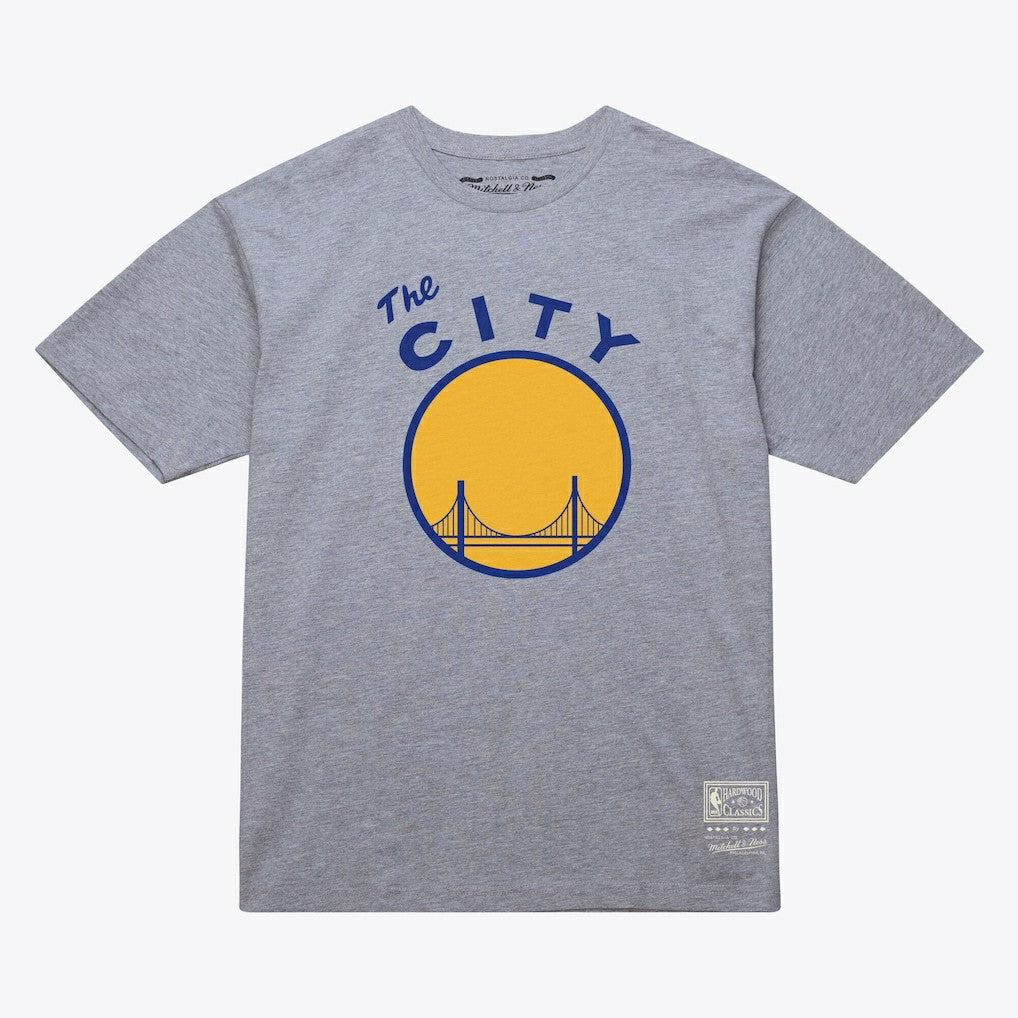 Golden State Warriors Unisex Hardwood Classics Arch T-Shirt sale - Heather Gray | Mitchell & Ness outlet