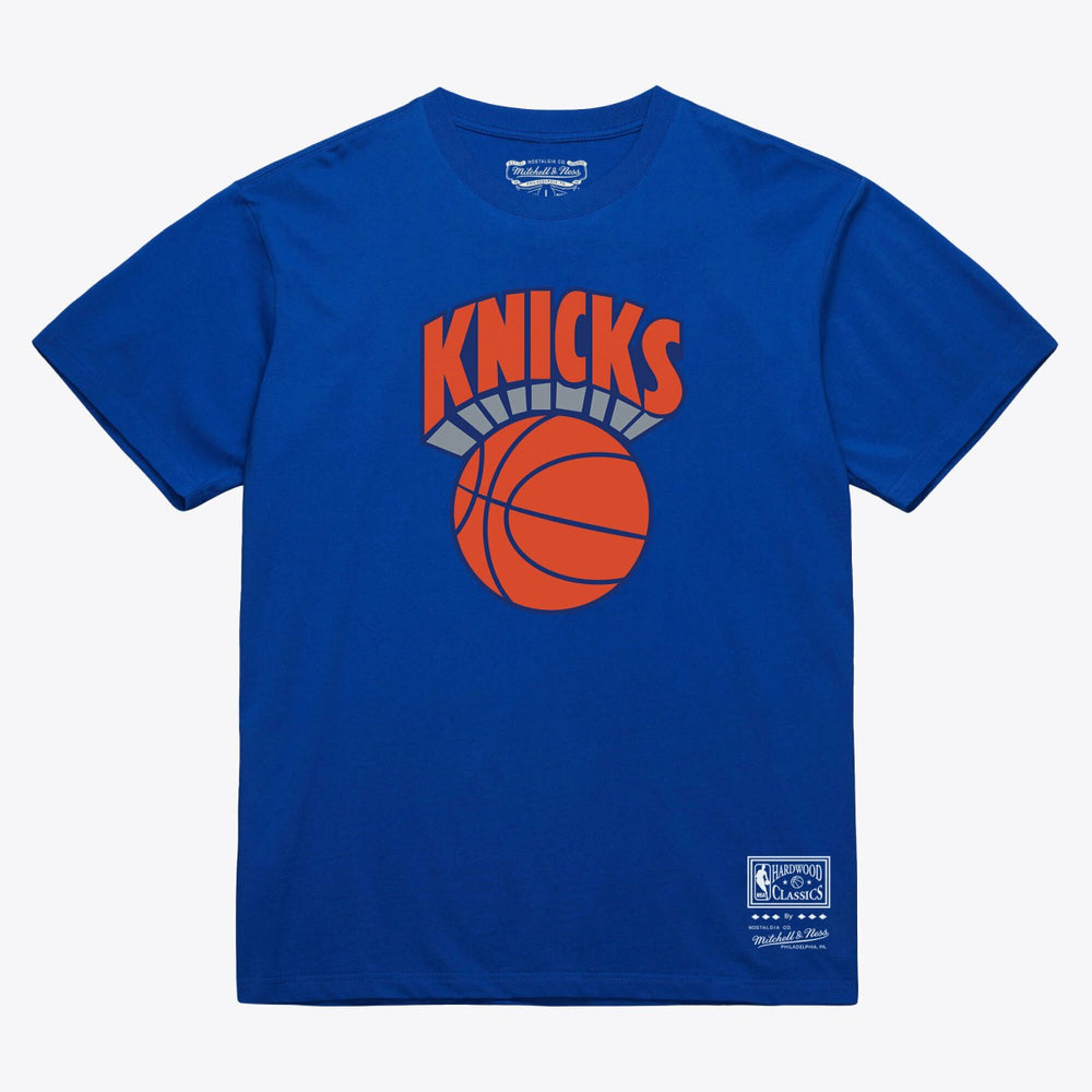 New York Knicks Unisex Hardwood Classics Arch T-Shirt - Royal | Mitchell & Ness cheap