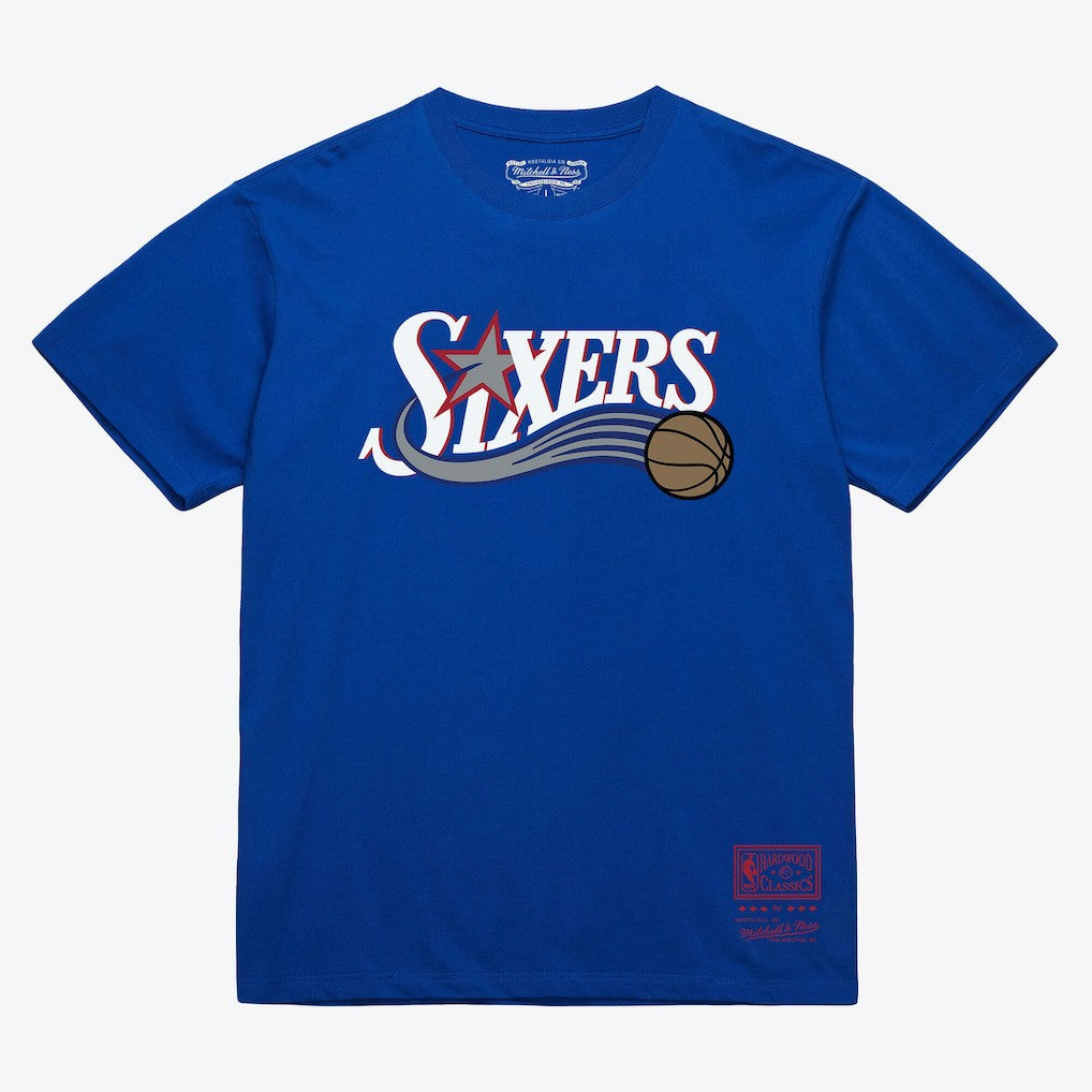 Philadelphia 76ers Unisex Hardwood Classics Arch T-Shirt - Royal | Mitchell & Ness cheap