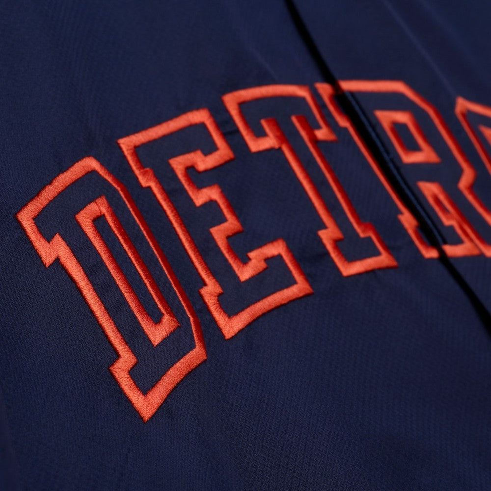 Detroit Tigers Full-Snap Hooded Coaches Jacket - Navy | Mitchell & Ness