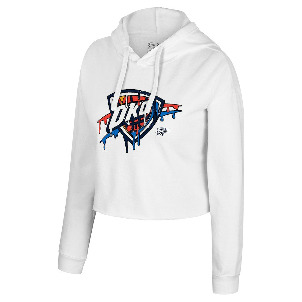 Oklahoma City Thunder Stadium Essentials Women's Ice Cream Cropped Hoodie - White shop