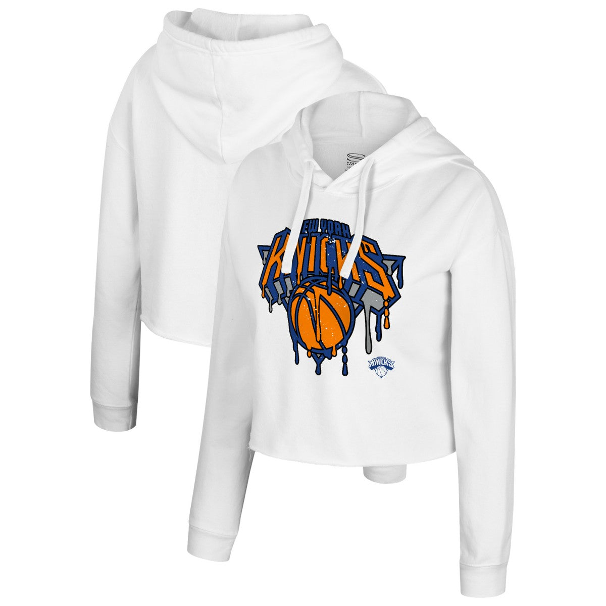 New York Knicks Stadium Essentials Women's Ice Cream Cropped Hoodie - White sale