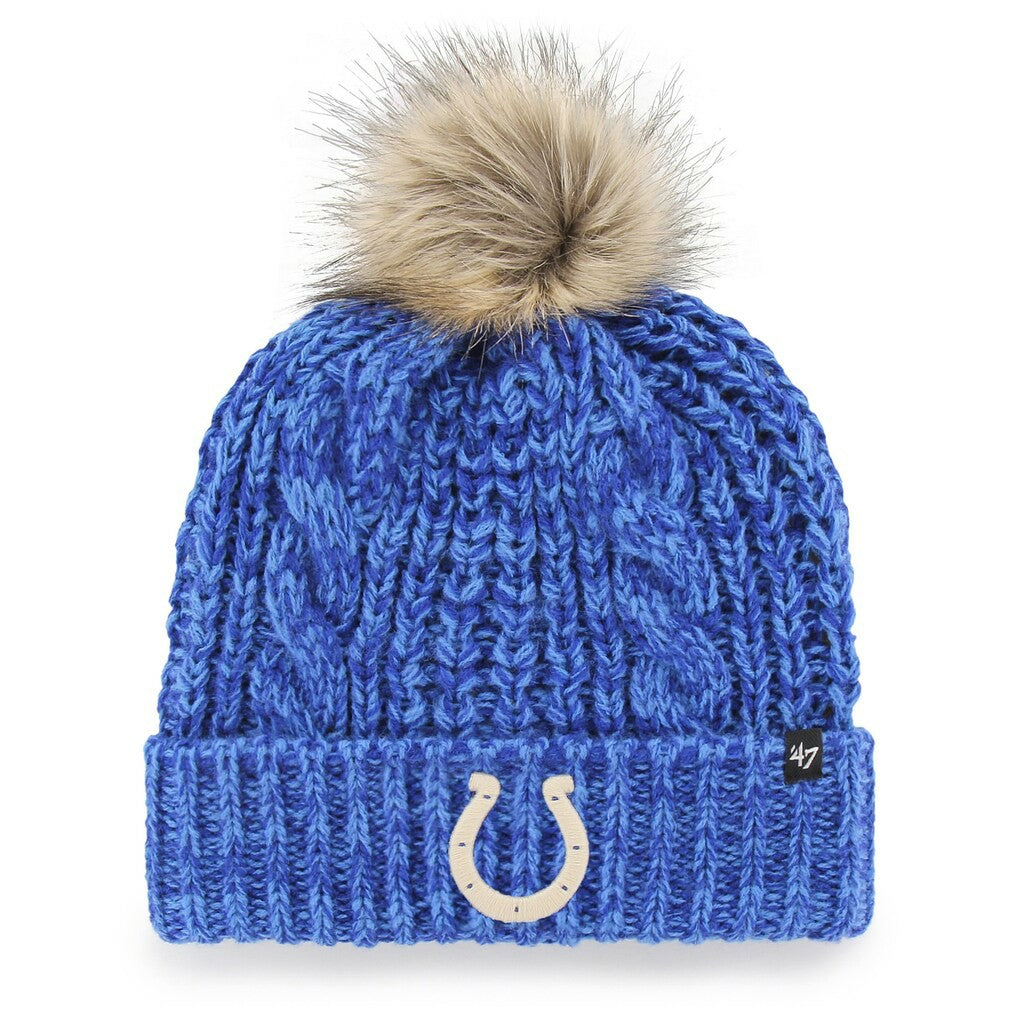 Indianapolis Colts '47 Women's Meeko Cuffed Knit Hat with Pom - Royal on sale