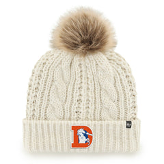 Denver Broncos '47 Women's Meeko Cuffed Knit Hat with Pom - White on sale