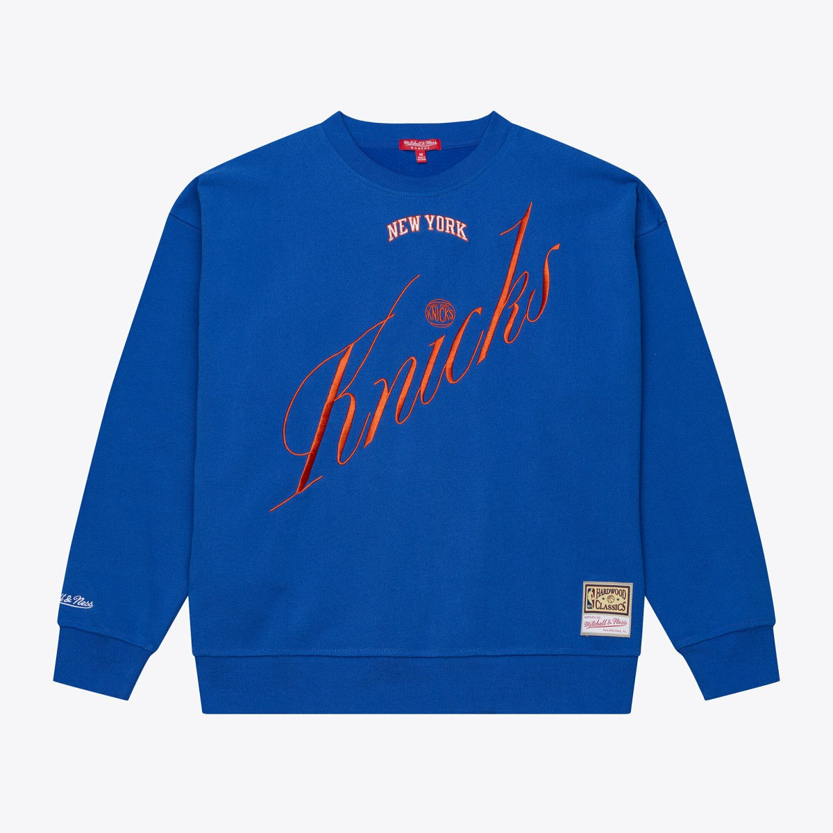 New York Knicks Women's Hardwood Classics Script Lightweight Sweatshirt - Royal | Mitchell & Ness sale