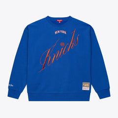 New York Knicks Women's Hardwood Classics Script Lightweight Sweatshirt - Royal | Mitchell & Ness sale