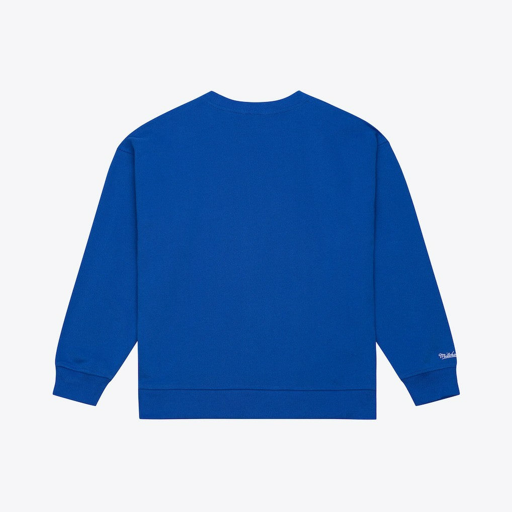 Golden State Warriors Women's Hardwood Classics Script Lightweight Sweatshirt sale - Royal | Mitchell & Ness on sale