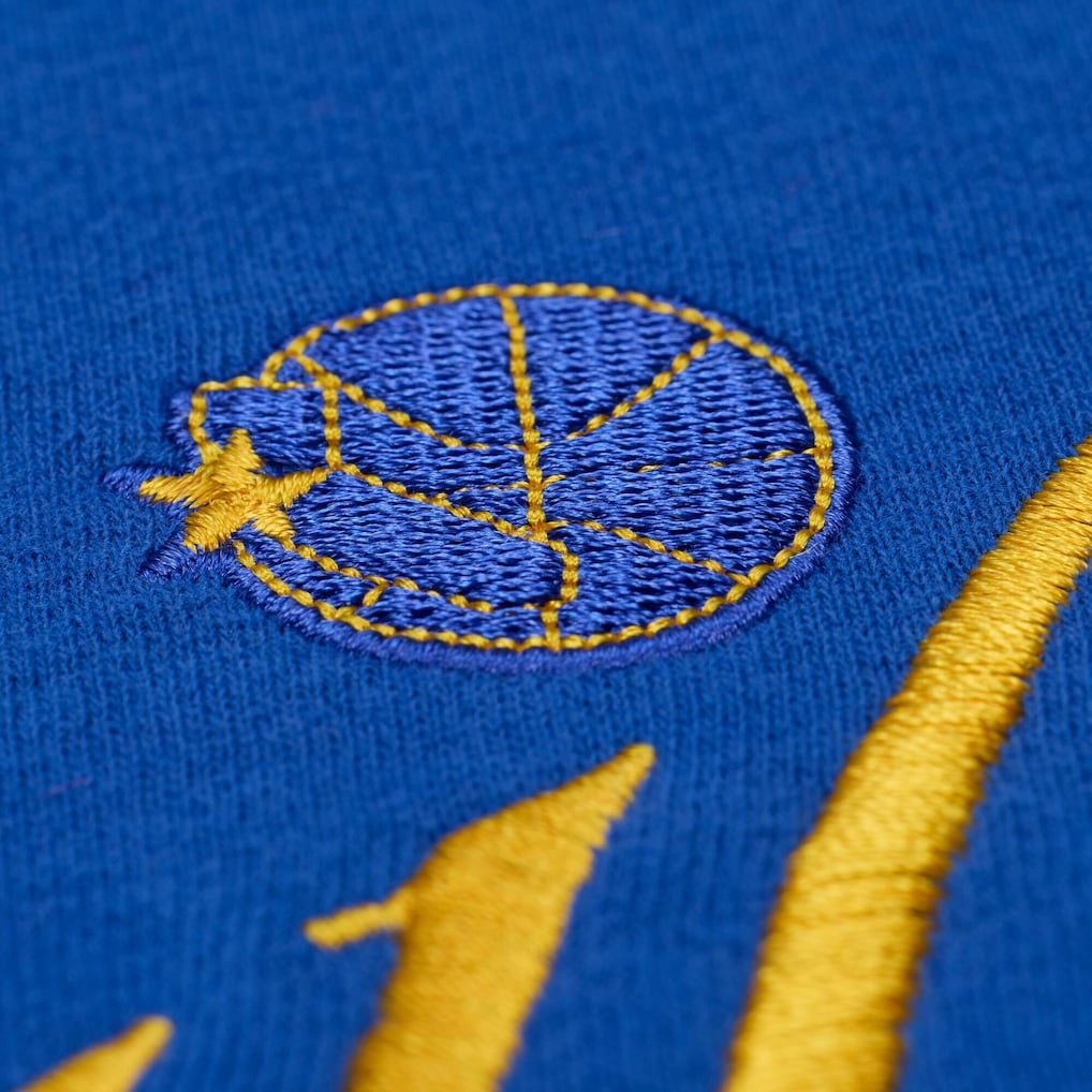 Golden State Warriors Women's Hardwood Classics Script Lightweight Sweatshirt sale - Royal | Mitchell & Ness on sale