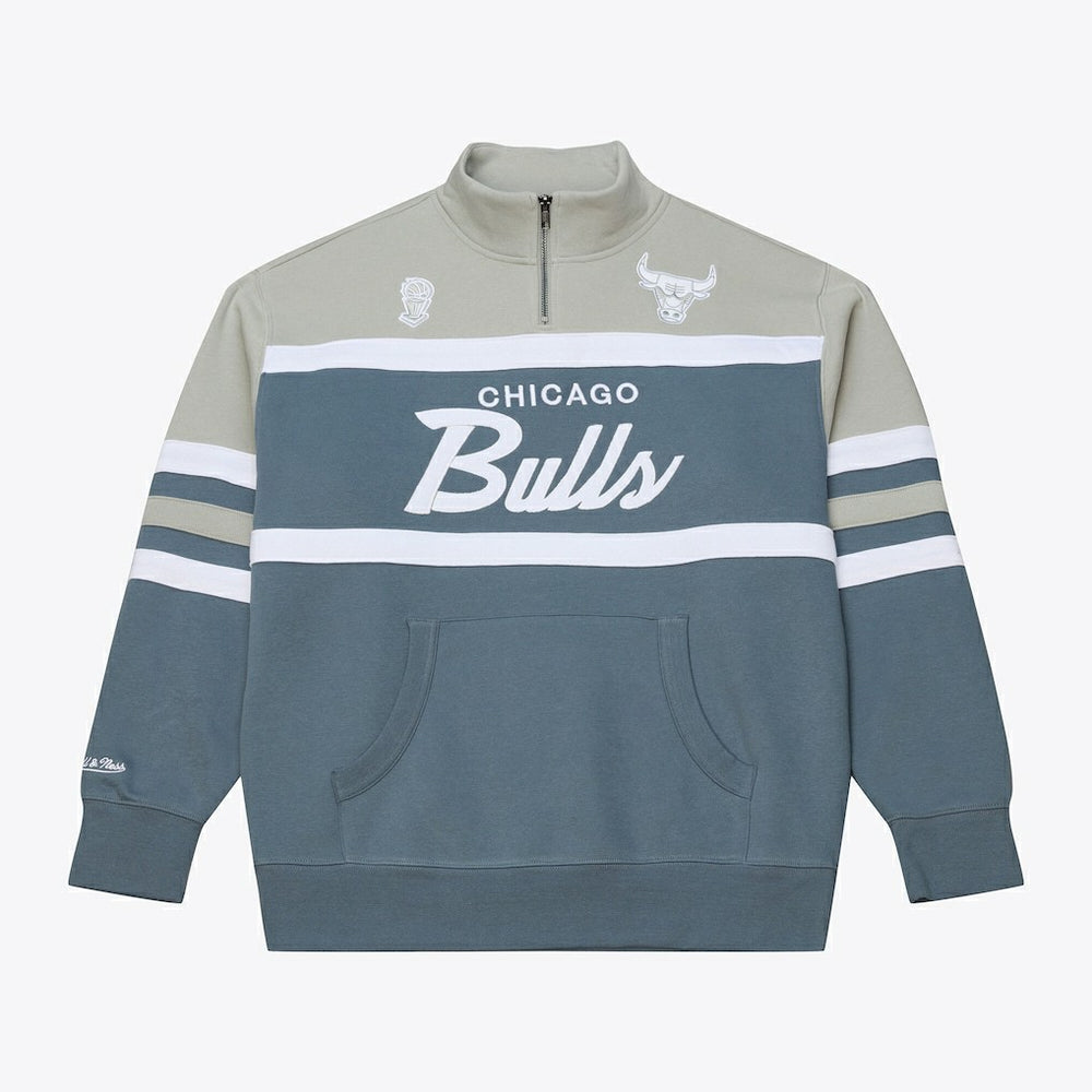 Chicago Bulls Thunderstorm Head Coach Quarter-Zip Jacket - Blue | Mitchell & Ness cheap