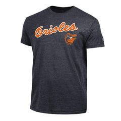 Baltimore Orioles Champion Cooperstown Wordmark Lockup Tri-Blend T-Shirt - Black