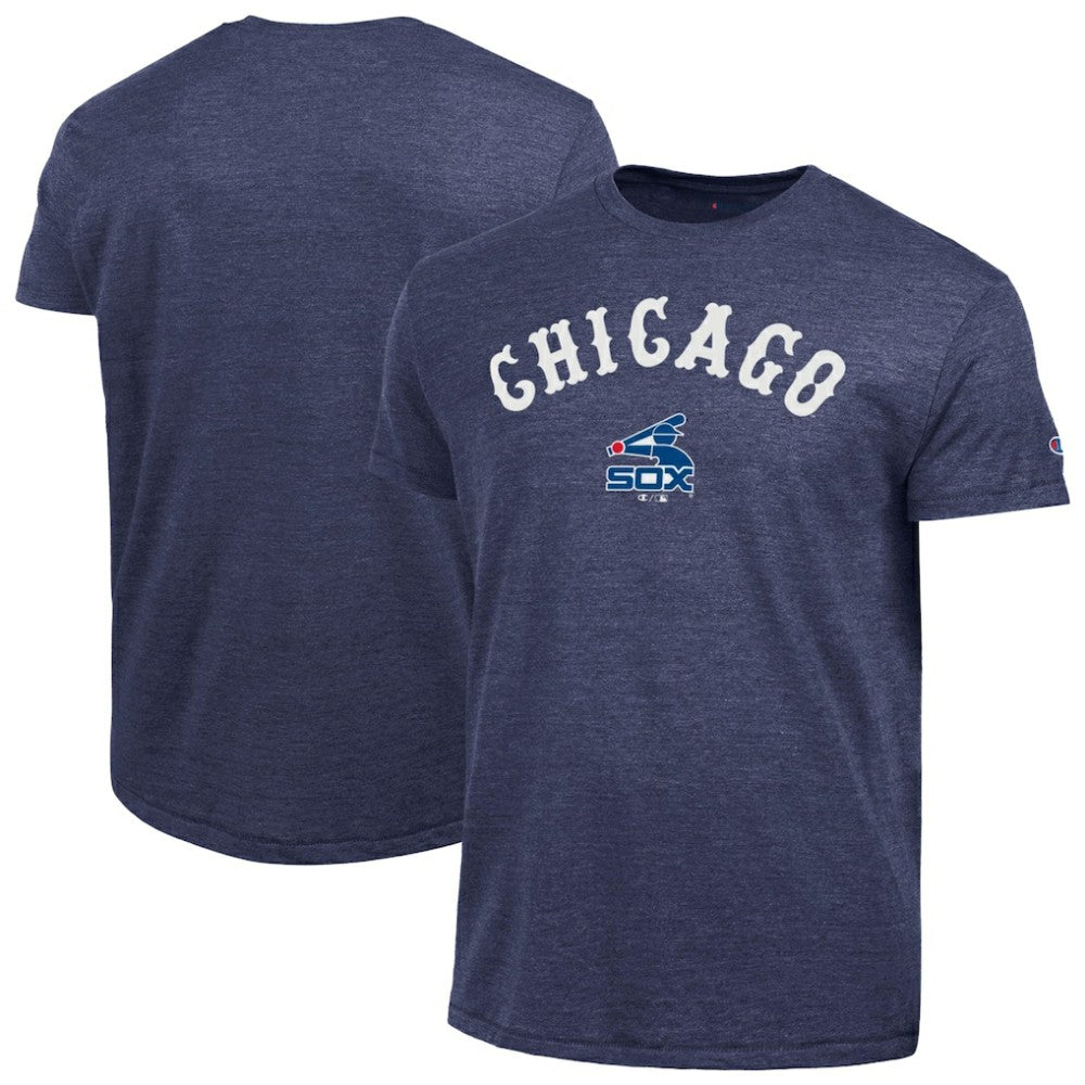 Chicago White Sox Champion Cooperstown Wordmark Lockup Tri-Blend T-Shirt - Navy