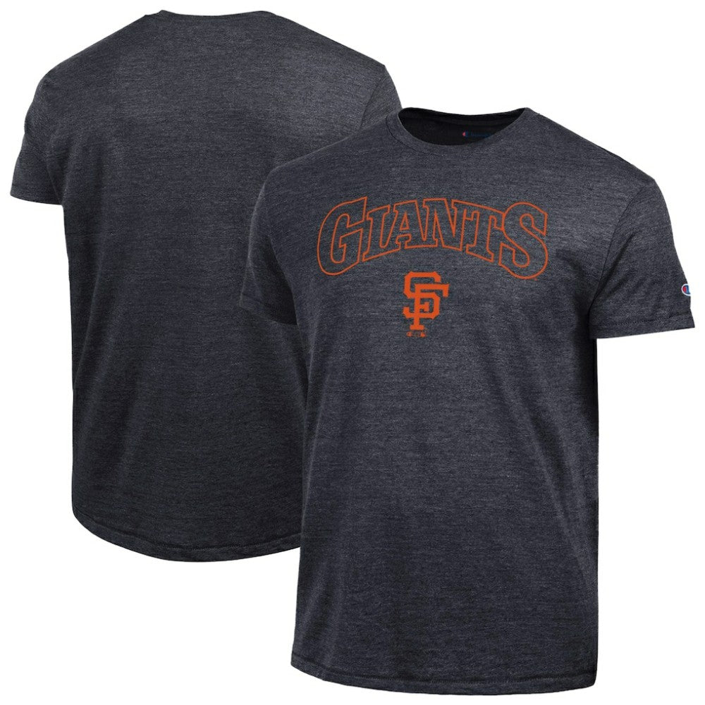 San Francisco Giants Champion Cooperstown Wordmark Lockup Tri-Blend T-Shirt - Black