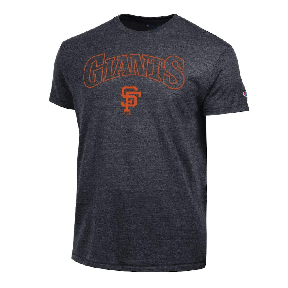 San Francisco Giants Champion Cooperstown Wordmark Lockup Tri-Blend T-Shirt - Black