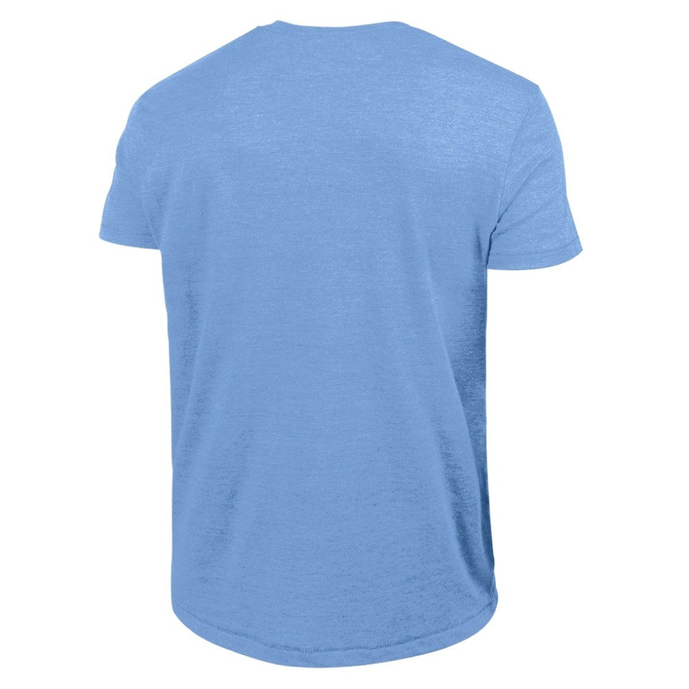 Texas Rangers Champion Cooperstown Wordmark Lockup Tri-Blend T-Shirt - Light Blue