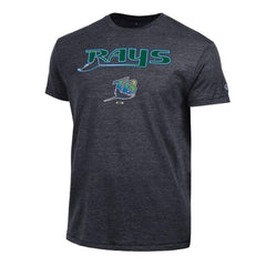 Tampa Bay Rays Champion Cooperstown Wordmark Lockup Tri-Blend T-Shirt - Black