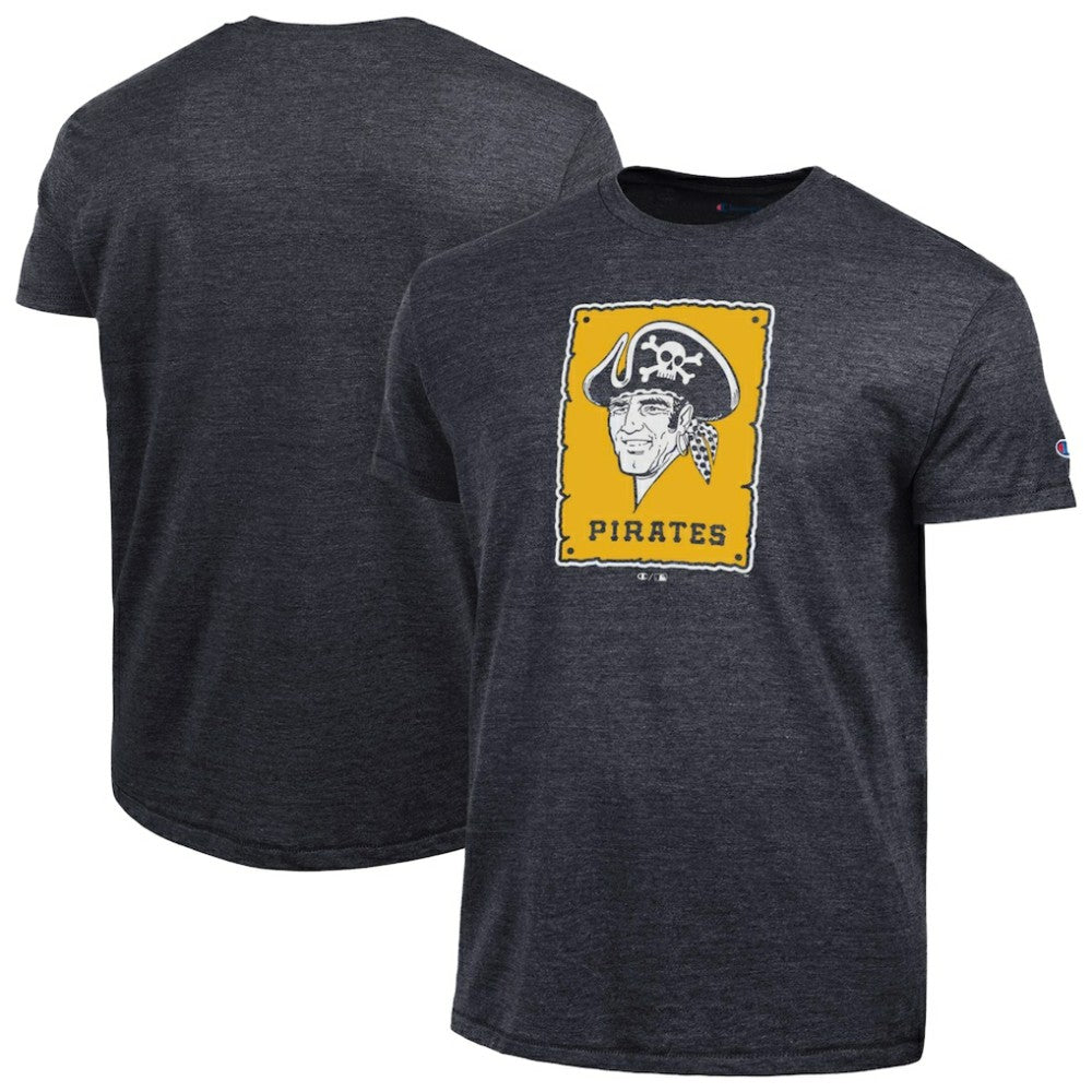 Pittsburgh Pirates Champion Cooperstown Logo Tri-Blend T-Shirt - Black