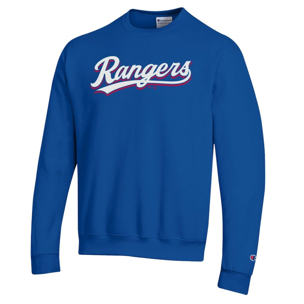 Texas Rangers Champion Powerblend Wordmark Sweatshirt - Royal
