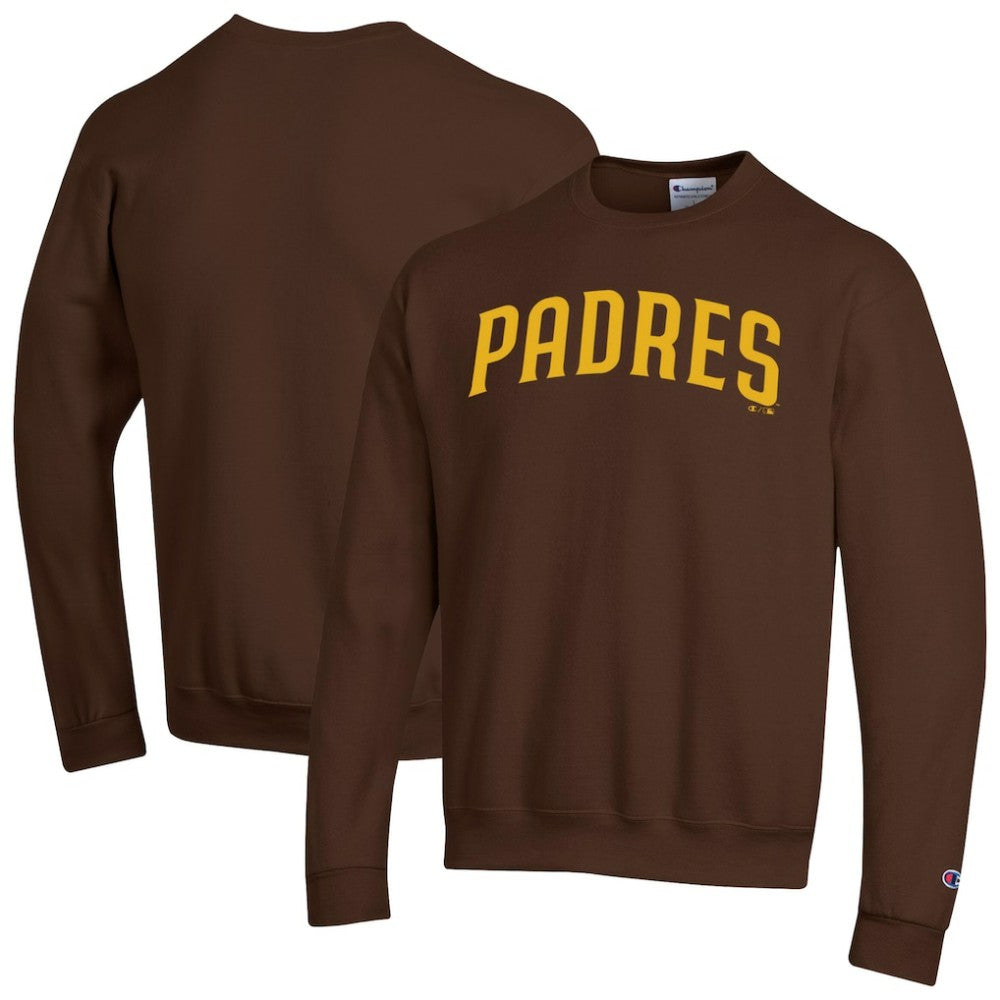 San Diego Padres Champion Powerblend Wordmark Sweatshirt - Brown