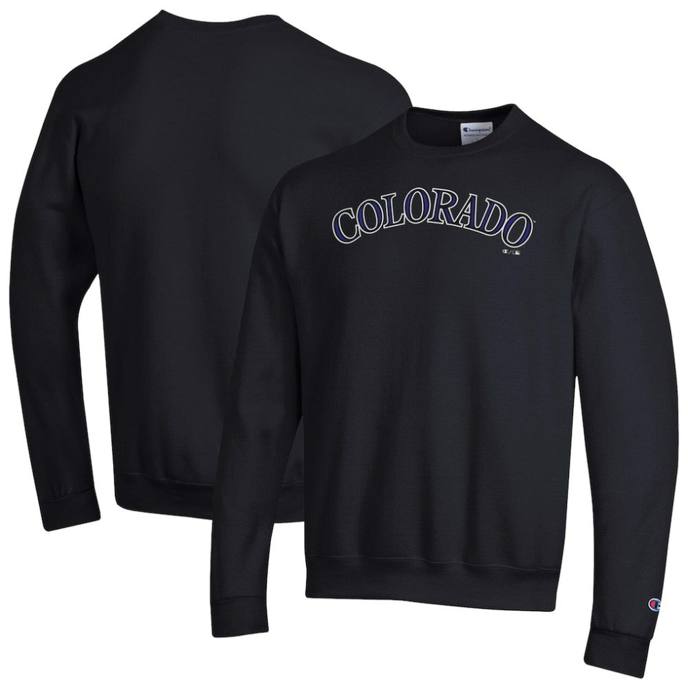 Colorado Rockies Champion Powerblend Wordmark Sweatshirt - Black