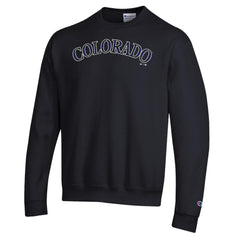Colorado Rockies Champion Powerblend Wordmark Sweatshirt - Black