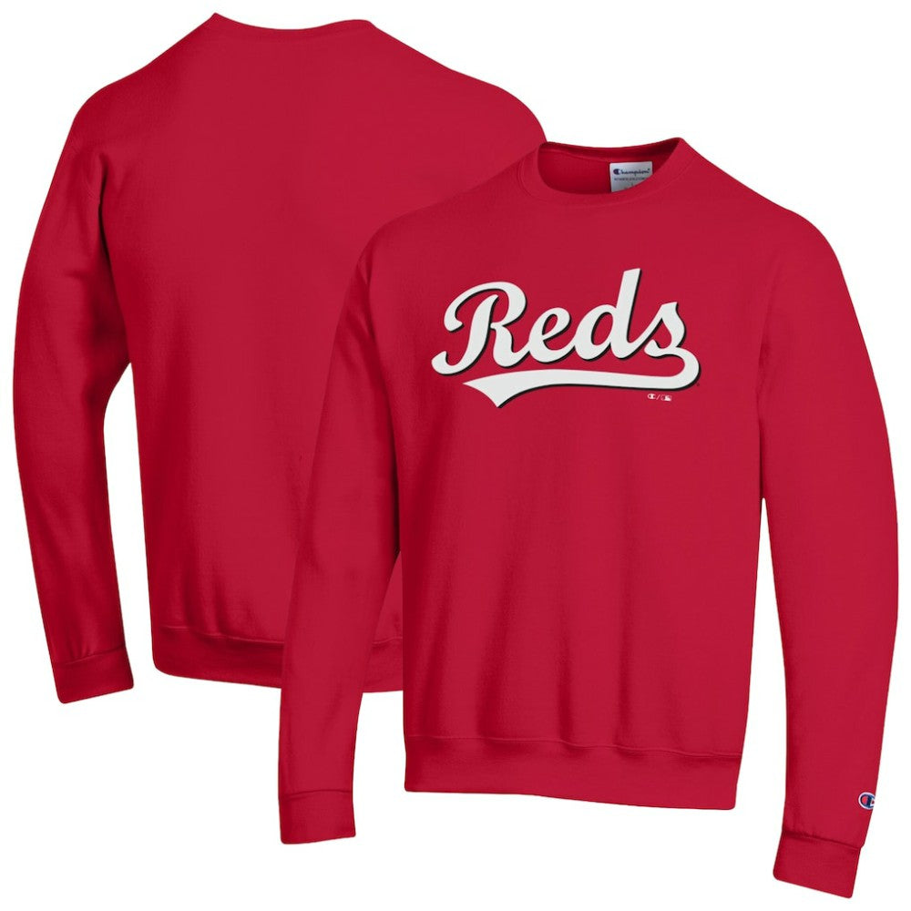 Cincinnati Reds Champion Powerblend Wordmark Sweatshirt - Red