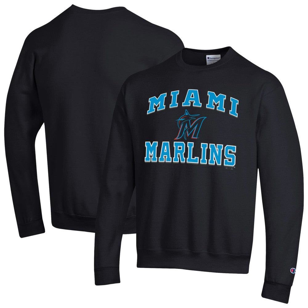 Miami Marlins Champion Heart & Soul Powerblend Sweatshirt - Black