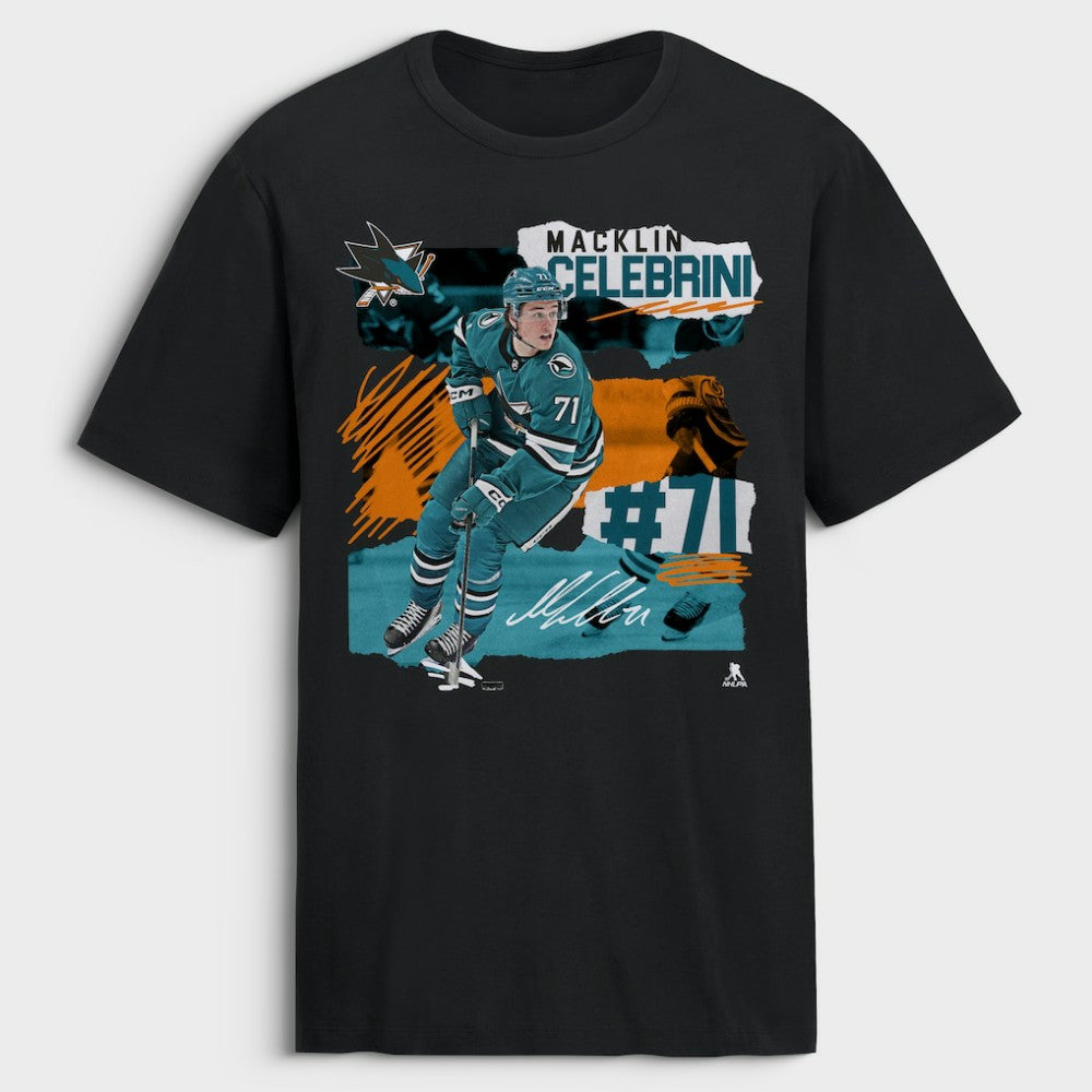 Macklin Celebrini San Jose Sharks Fresh Ice T-Shirt Black