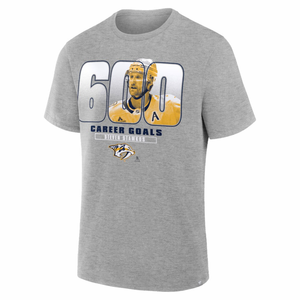 Steven Stamkos Nashville Predators 600th Career Goal T-Shirt Gray