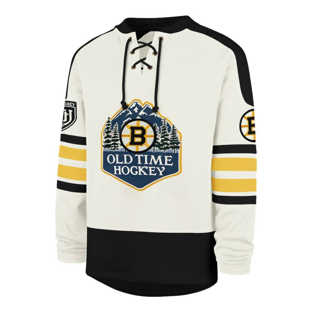 Boston Bruins '47 Pond Hockey Trio Eternal Lacer Sweatshirt Cream