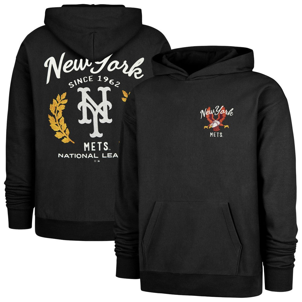 New York Mets Souvenir Laurels Foundation Hoodie - Black | 47 brand
