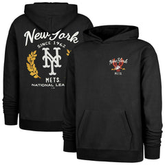 New York Mets Souvenir Laurels Foundation Hoodie - Black | 47 brand