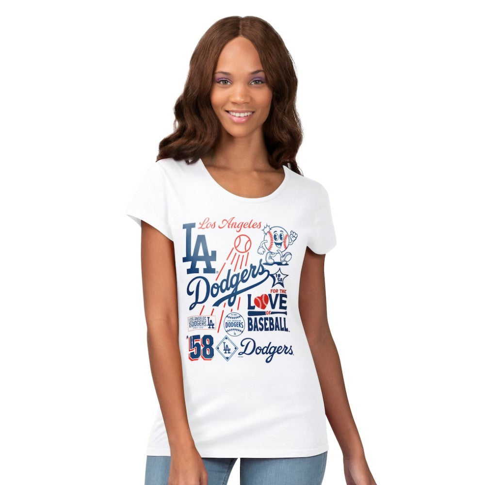 Los Angeles Dodgers G-III 4Her by Carl Banks Women's Endzone Collage T-Shirt - White
