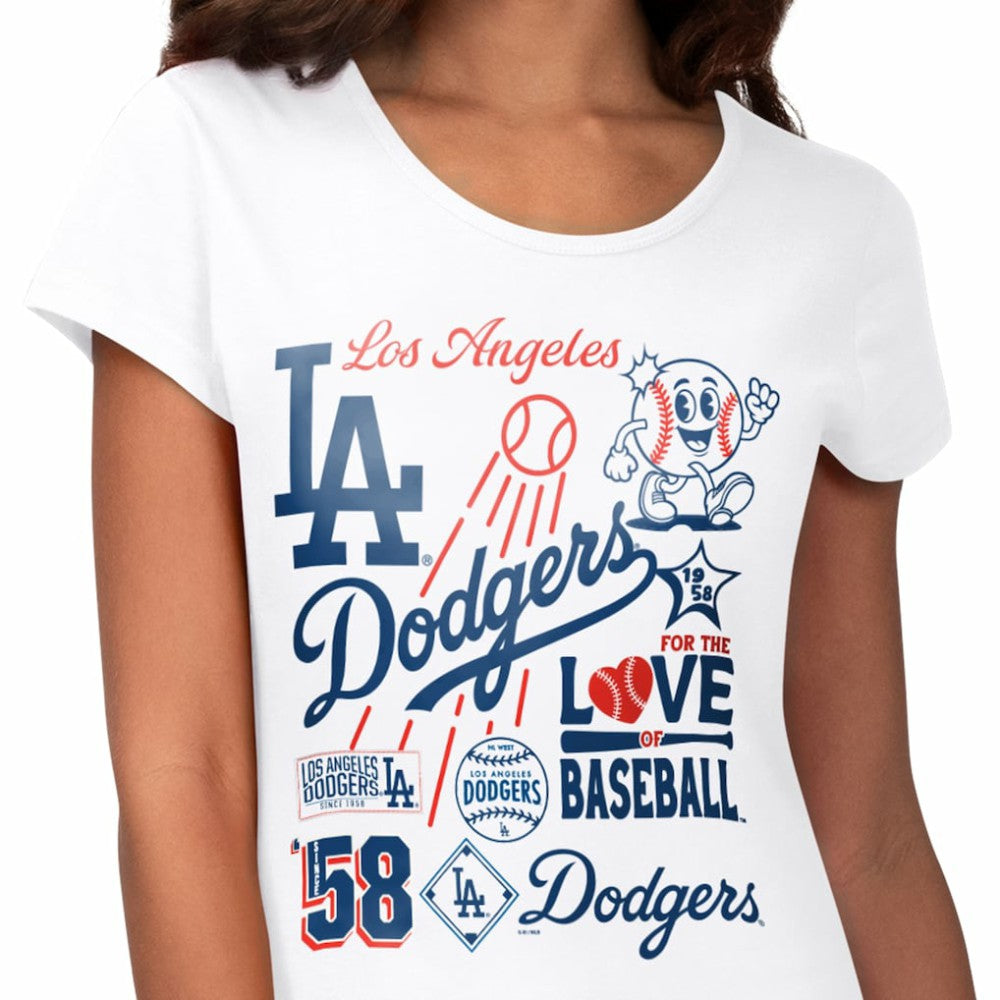 Los Angeles Dodgers G-III 4Her by Carl Banks Women's Endzone Collage T-Shirt - White