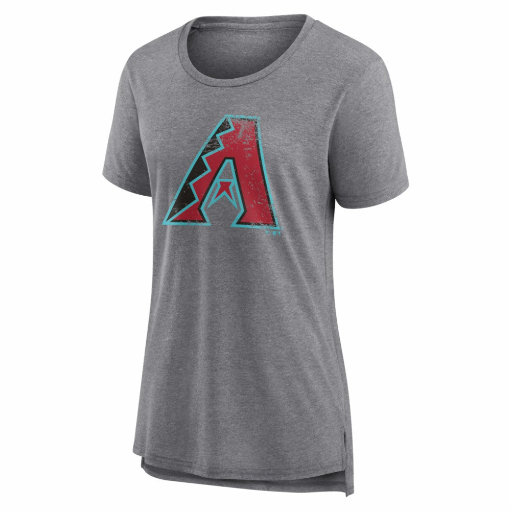 Arizona Diamondbacks Women's Heritage Personalized Any Name & Number Tri-Blend T-Shirt - Gray