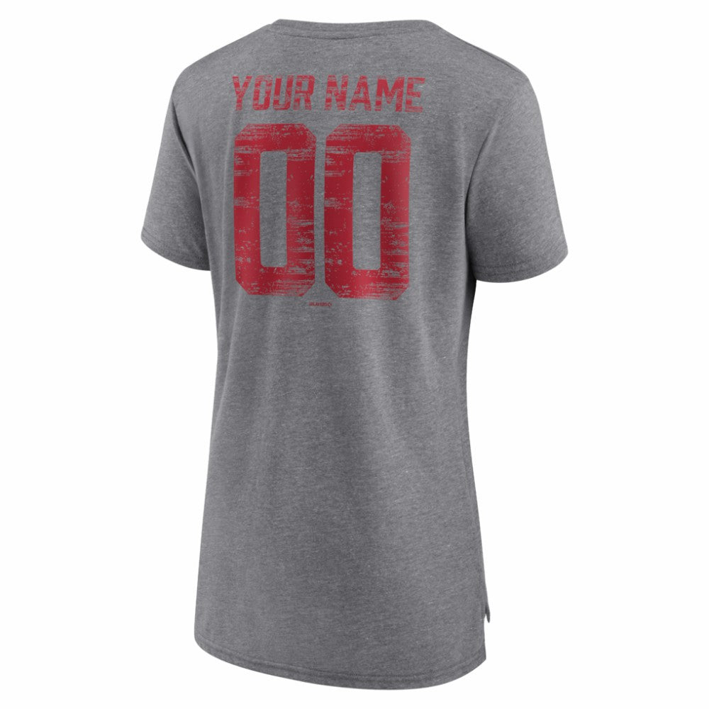 Arizona Diamondbacks Women's Heritage Personalized Any Name & Number Tri-Blend T-Shirt - Gray