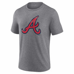 Atlanta Braves Heritage Personalized Any Name & Number Tri-Blend T-Shirt - Gray