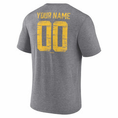 Pittsburgh Pirates Heritage Personalized Any Name & Number Tri-Blend T-Shirt - Gray