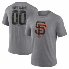 San Francisco Giants Heritage Personalized Any Name & Number Tri-Blend T-Shirt - Gray