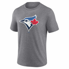 Toronto Blue Jays Heritage Personalized Any Name & Number Tri-Blend T-Shirt - Gray