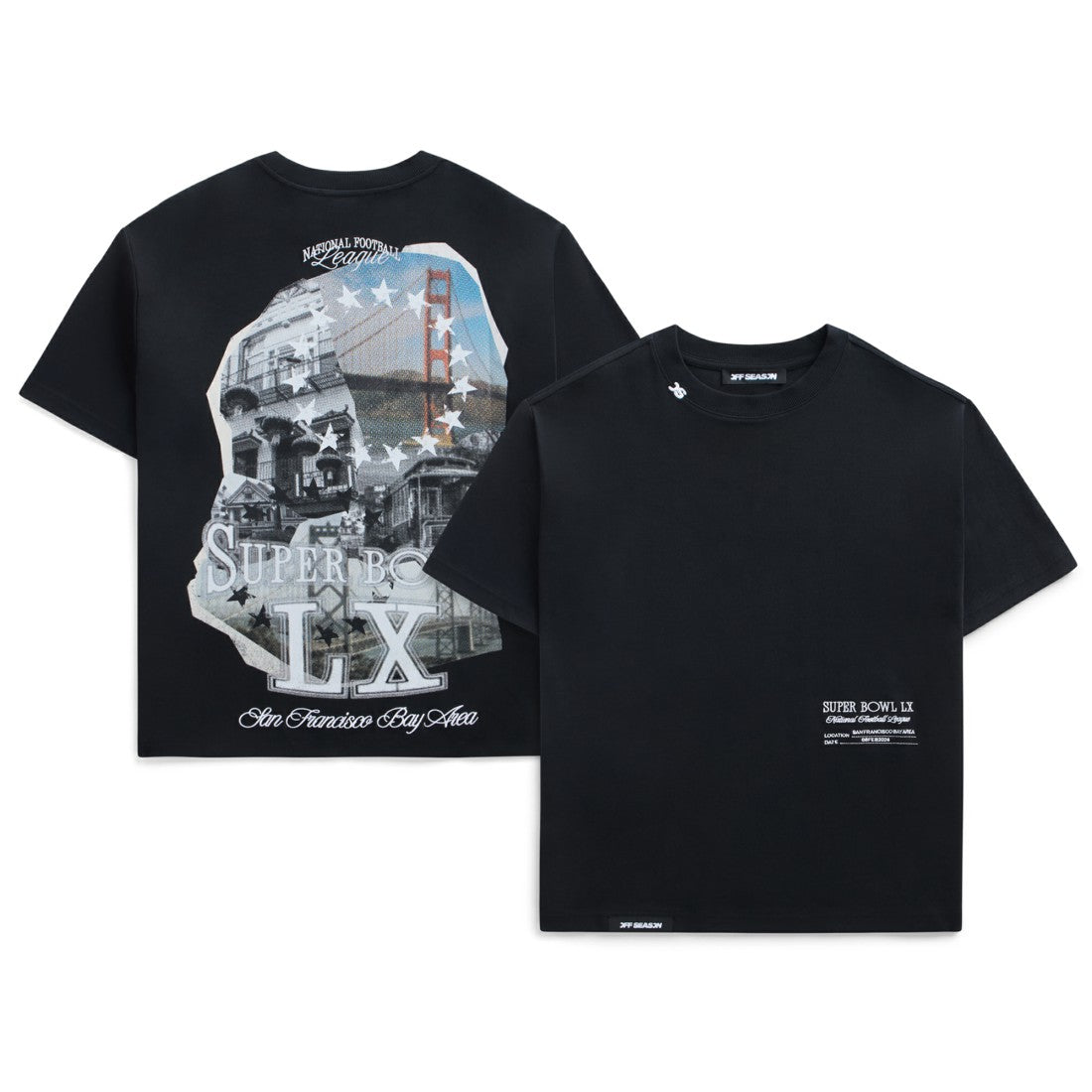 Off Season x NFL Unisex Super Bowl LX Graphic T-Shirt - Black on sale