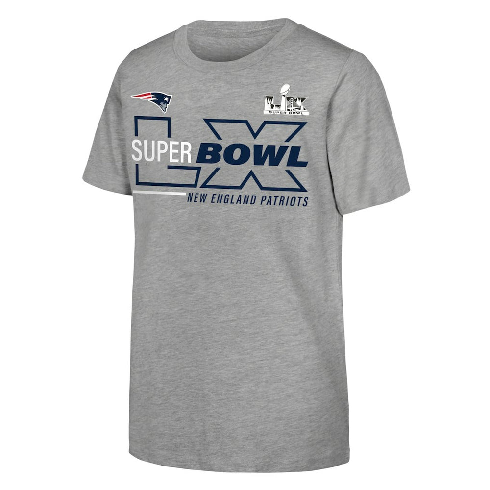 New England Patriots Youth Super Bowl LX Roster T-Shirt - Heather Gray outlet