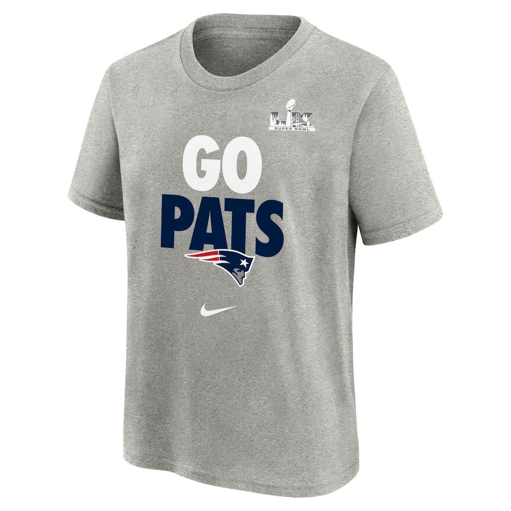 New England Patriots Youth Super Bowl LX Fast As Fast Gets Hometown Slogan T-Shirt - Gray | Nike for sale