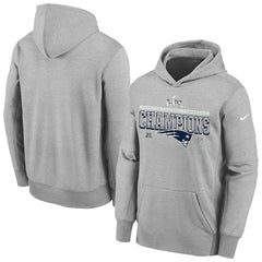 New England Patriots Youth 2025 AFC Champions Locker Room Trophy Collection Authentic Hoodie - Gray | Nike for sale